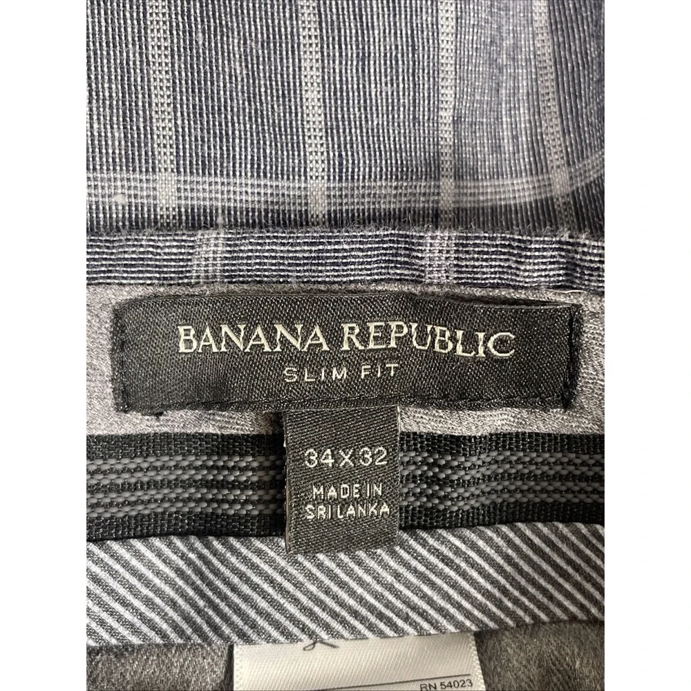 Banana Republic Slim Fit‎ Stretch Pants Mens Size 34x32 Linen Office Career